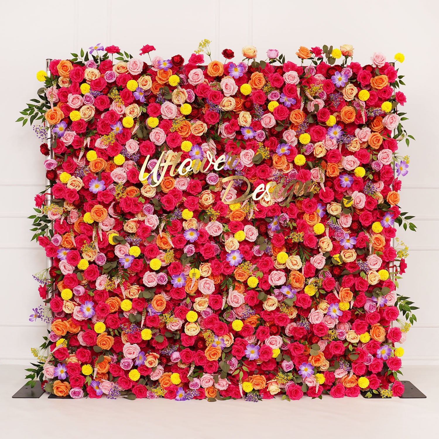 Artificial Colorful Wedding Flower Wall Decor